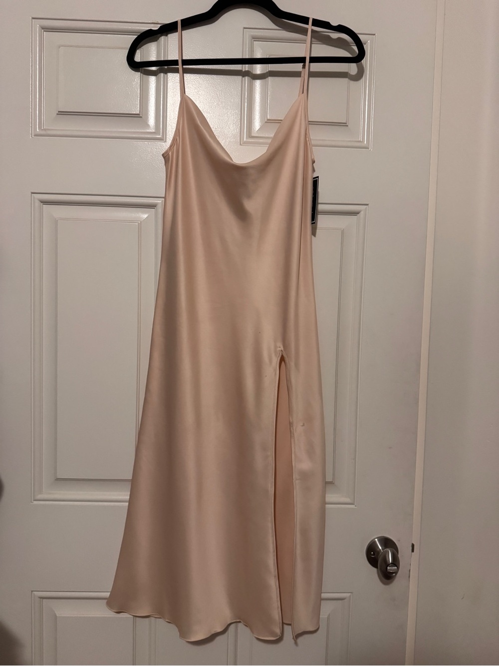 NWT Silky Slip Midi Dress/Top with High Side Slit - Cream- Medium